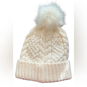NWT Lane Bryant Cable Knit Winter Hat with Pompom